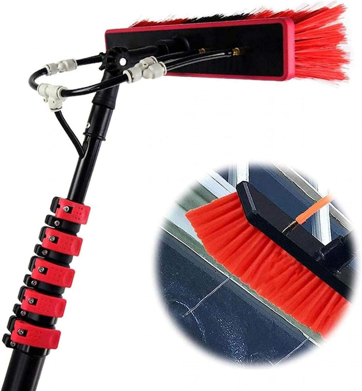 Kit Brosses à rainures pour fenêtres, 12 m, Noir, de nettoyage de fenêtre extensible