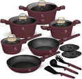 Berlinger Haus batterie de cuisine, Noir, Leonardo Collection Batterie de casseroles 15 pièces, Induction