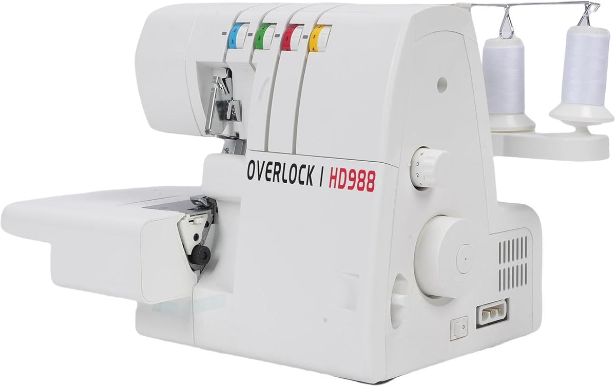 Annadue surjeteuse, 110 W., Plastique, Fer, Noir, Machine à Coudre Overlock 2 3 4 Points, 8 Points Intégrés