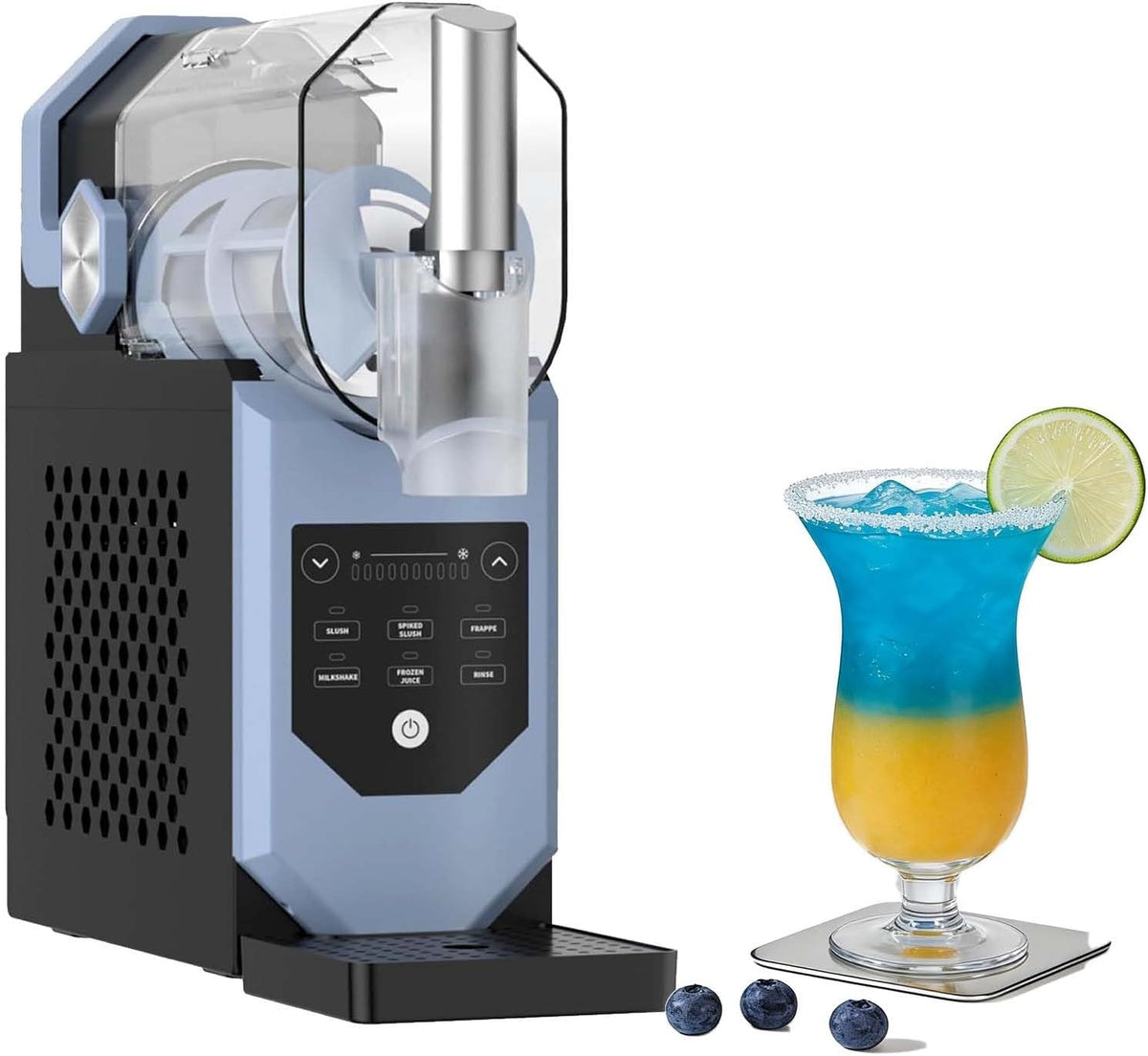 zhenmaster blender, 415 x 143 x 425 mm, 2 L, 50 dB, Noir, 5 Programmes, One-Touch, Écran LCD Pour Boissons, Margaritas Congelées Et Frappés