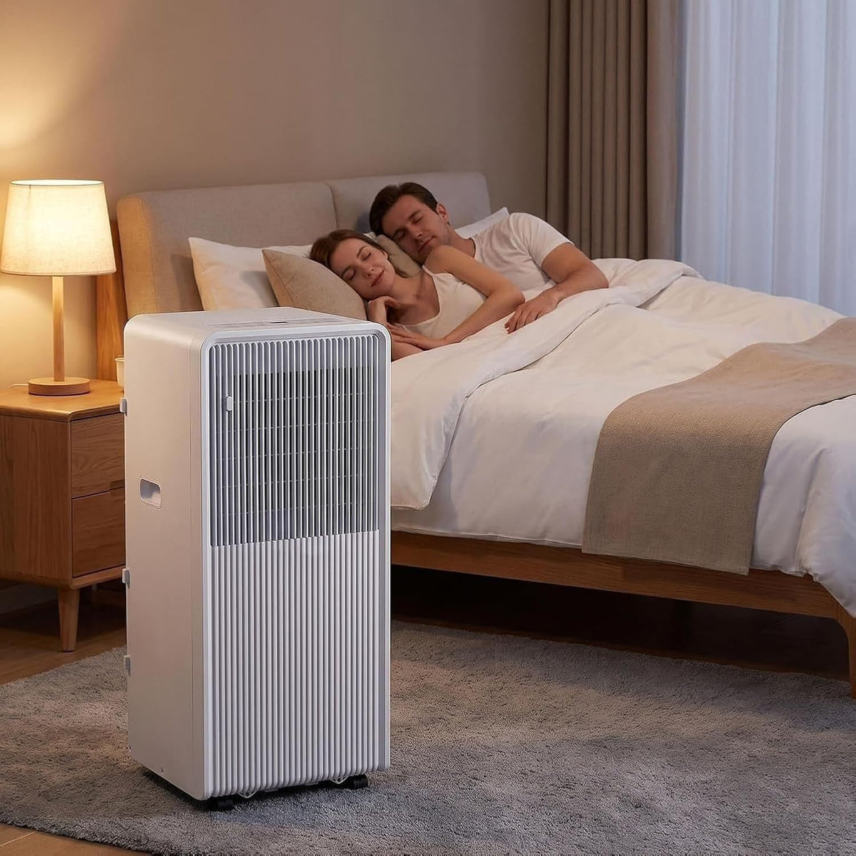AIEIJJH climatiseur portable, 12000 BTU, 48 dB, 11000 Btu, Blanc, Climatiseur Mobile Silencieux avec Télécommande