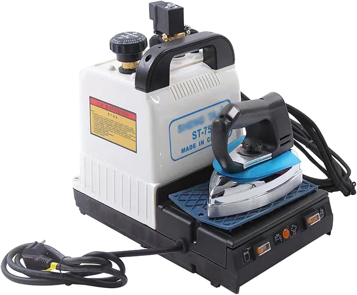 Fer presse à repasser, 1600 W, 2 litres, Noir, à vapeur industriel, système de repassage commercial avec chaudière