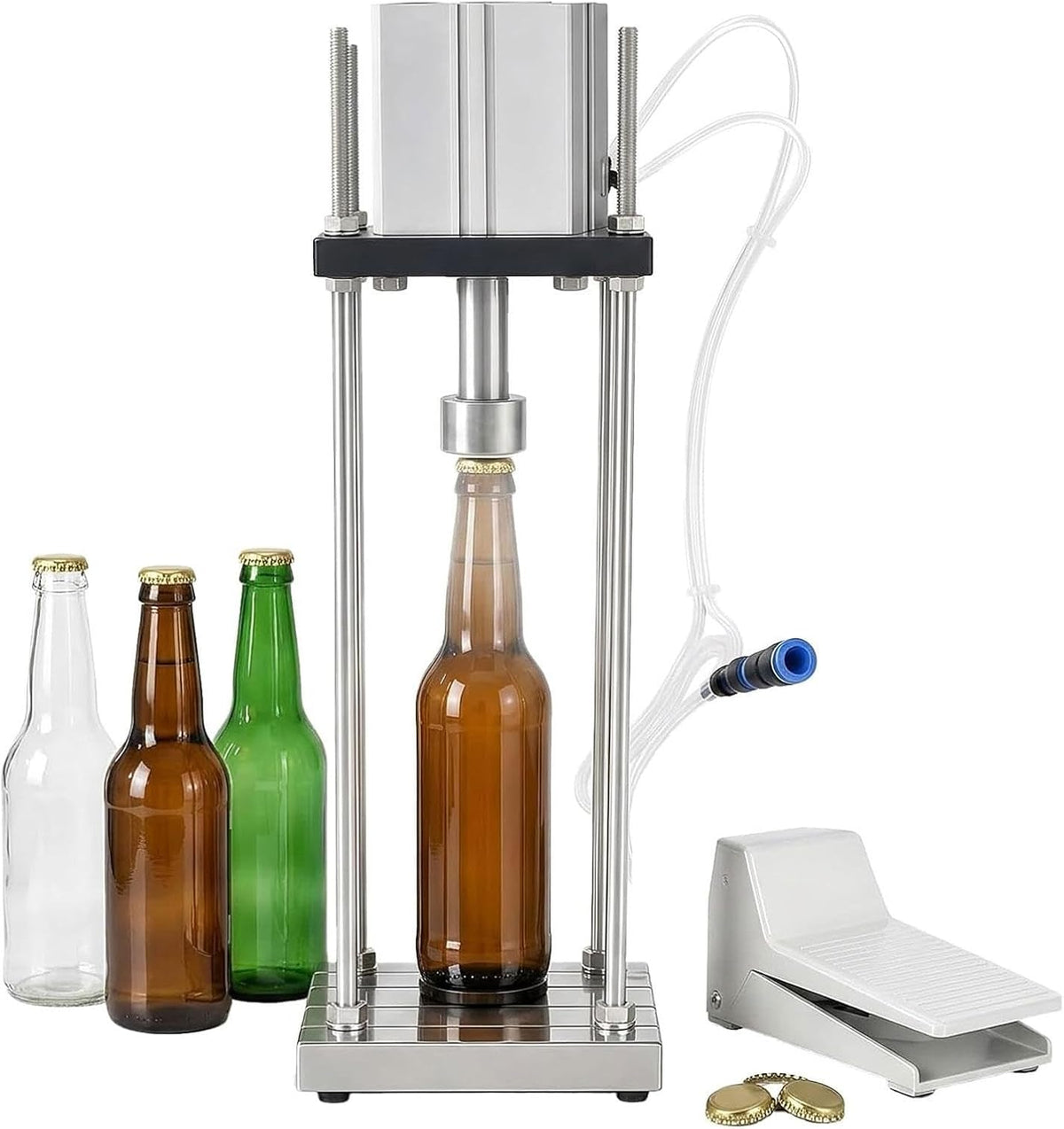 Générique Capsuleuses, 10 cm × 15 cm × 53 cm, 530 mm, Noir, Machine pneumatique cachetage Bouteille en Verre