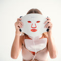 SKINVITY Masques, Rouge/Bleu, Masque facial LED en silicone - Photothérapie avec lumière rouge, cou et décolleté
