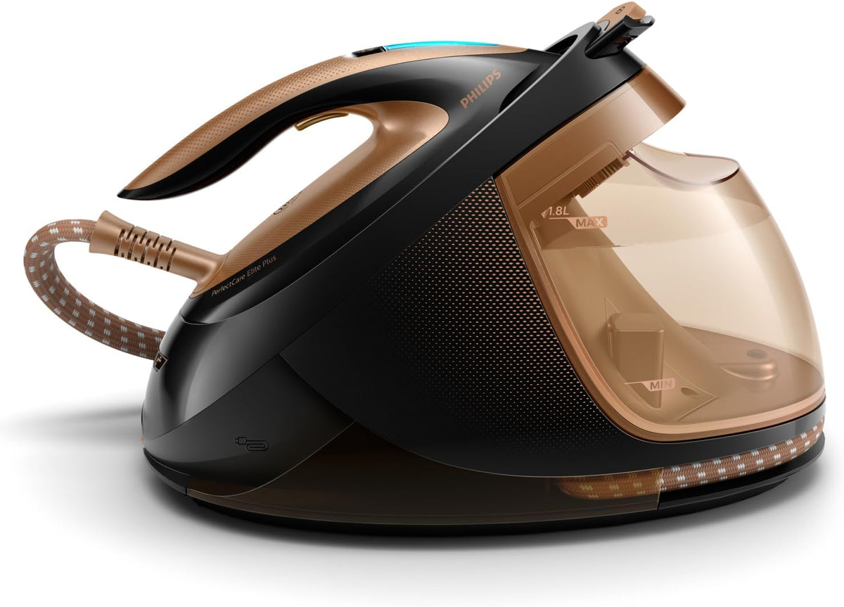 PHILIPS centrale vapeur, 2700 W, 600 g, 1.8 L, Noir/Doré, PerfectCare Elite Plus - Puissance, Effet pressing
