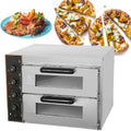 XEEAOFE four à pizza, 16 Pouces, 220 V, Argenté, Machine à Pizza éLectrique à Double Couche, Comptoir Commercial