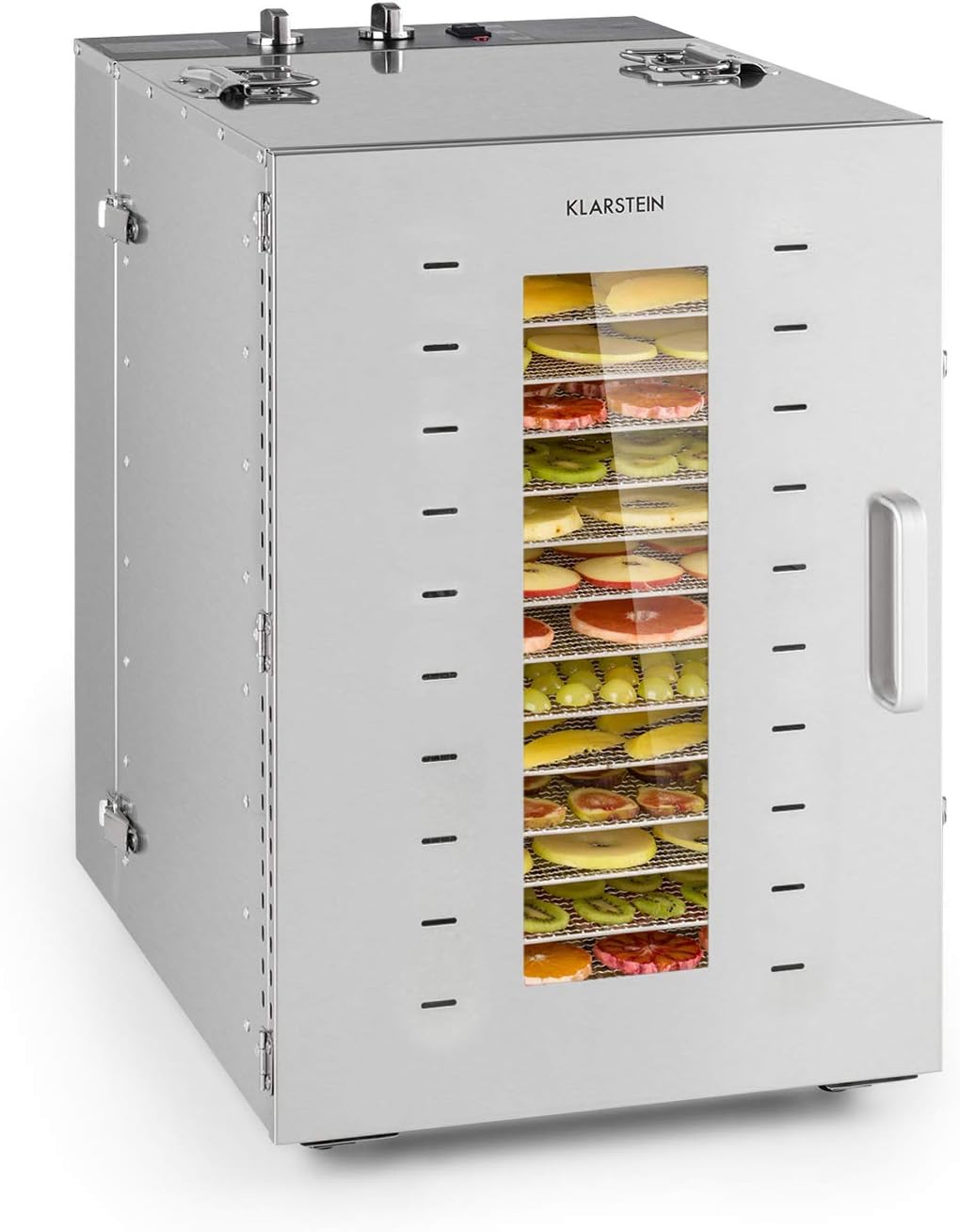 KLARSTEIN déshydrateur alimentaire, 1500 W, Argenté, Master Jerky - Séchoir à Température Réglable en Continu 40-90 °C