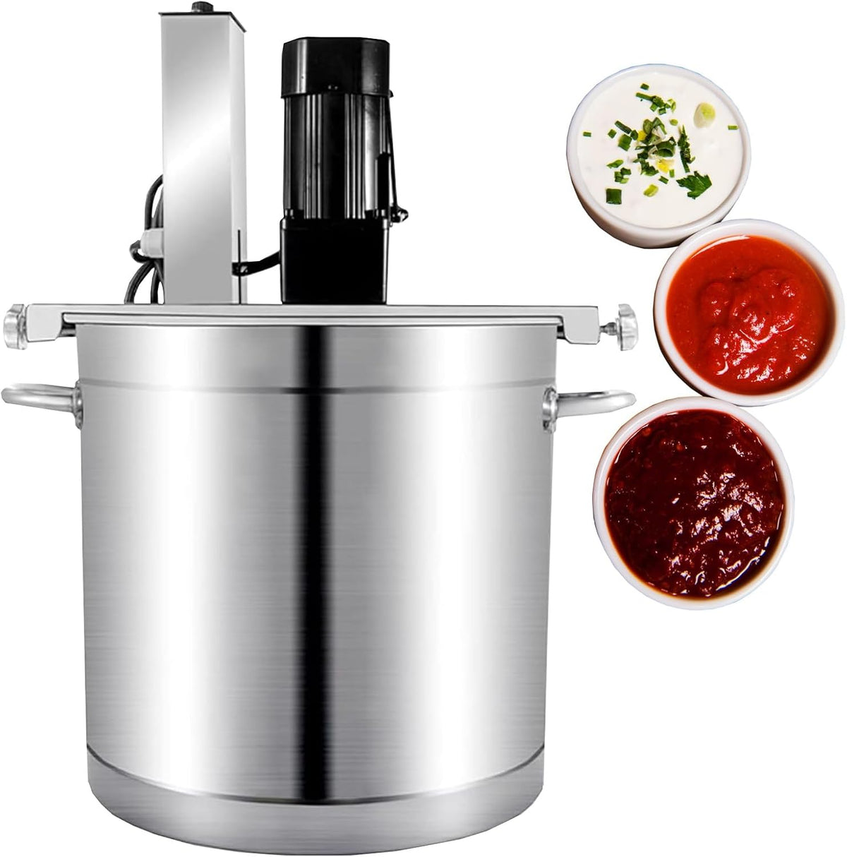 MYUYEE blender, 40 L, 20 L, Noir, Machine de cuisson automatique commerciale, mélangeur pour confiture, améliore la saveur avec un mélange efficace