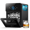 EUHOMY machine à glaçons, Noir, Autonettoyante, Sphériques Grosses Boules, 108 Glaçons/Jour, Ice Maker, Spéciale Whisky & Bourbon