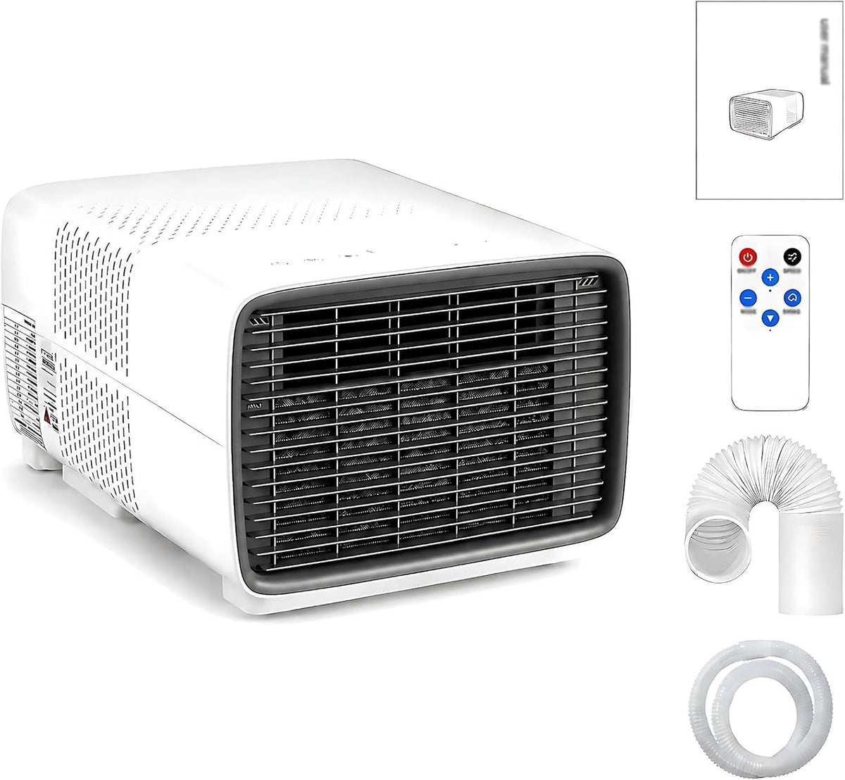 climatiseur portable GZGHRZQS, 398,78 × 299,72 × 254 mm / 15,7 × 11,8 × 10 pouces, 2700 BTU, 280 W, 45 DB, Blanc, Clim de Tente