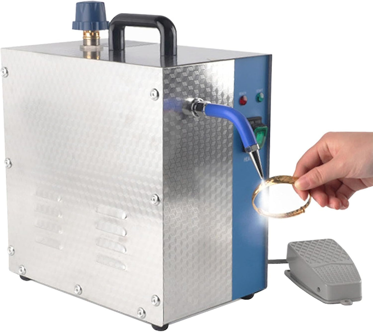 GwlThixion Nettoyeurs vapeur, 28,5 × 17,8 × 35 cm, 1 300 W / 2 200 W, 110 V / 220 V, 2 L, Acier inoxydable, Argenté