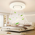 DDYY Ventilateurs de plafond avec lampe intégrée, Blanc, Ventilateur de plafond sans pales avec éclairage et télécommande