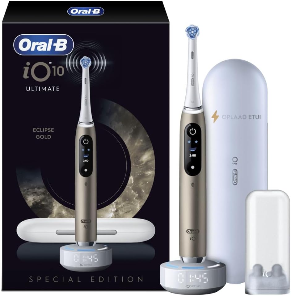 Oral-B Rotatives, Doré, iO Series 10 Brosse à dents électrique, 1 brosse à dents, station de charge rapide